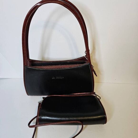 La Philipe black and brown handbag with a small crossbody inside. NWT. - Picture 5 of 7